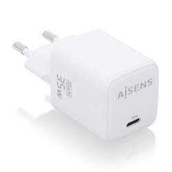 Cargador de Pared GaN Aisens ASCH-35W1P016-W/ 1xUSB Tipo-C/ 35W