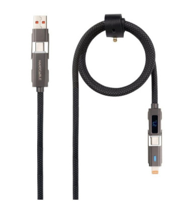 Cable usb 2.0 tipo-c nanocable 10.01.2501/ usb tipo-c macho + usb macho - usb tipo-c macho + lightning macho/ hasta 27w/