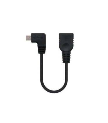Cable usb 2.0 nanocable 10.01.3600/ microusb macho - usb hembra/ 15cm/ negro