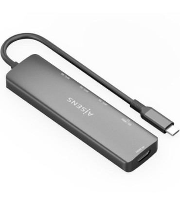 Docking usb tipo-c aisens asuc-6p024-gr/ 1xhdmi 4k/ 3xusb/ 1xlector tarjetas/ gris