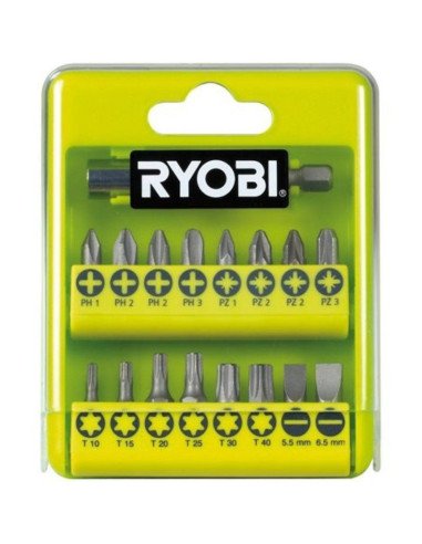 Estuche de 21 puntas para atornillar ryobi rak17sd