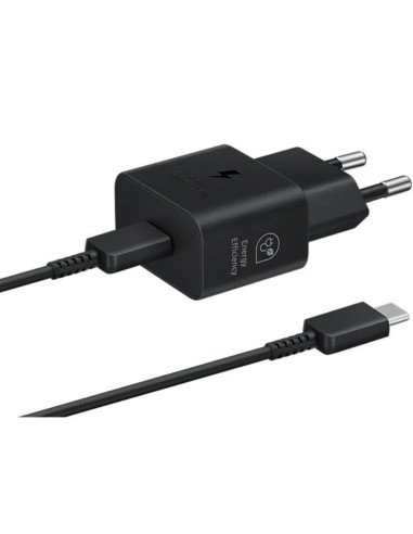 Cargador de pared samsung ep-t2510xbegeu/ 1xusb tipo-c + cable usb tipo-c/ 25w