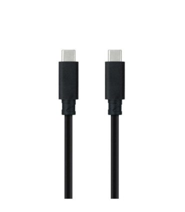 Cable usb 3.1 tipo-c nanocable 10.01.4100/ usb tipo-c macho - usb tipo-c macho/ hasta 100w/ 10gbps/ 50cm/ negro