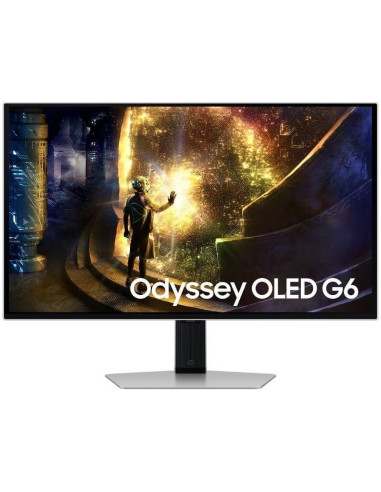 Smart monitor gaming curvo samsung oled odyssey g6 s27dg610su 27'/ qhd/ 0.03ms/ 240hz/ va/ regulable en altura/ smart tv/ plata