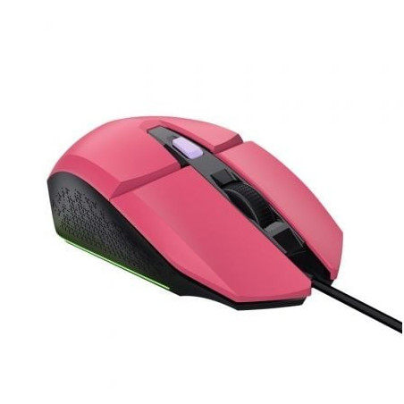 Ratón gaming trust gaming gxt 109 felox/ hasta 6400 dpi/ rosa