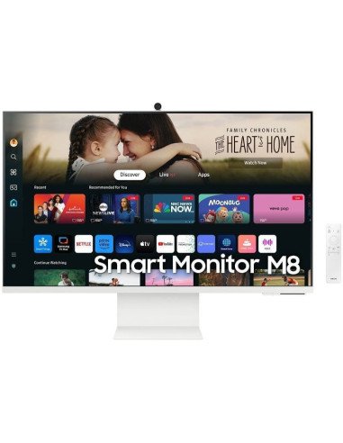 Smart monitor samsung m8 s32dm801uu 32'/ 4k/ smart tv/ webcam/ multimedia/ regulable en altura/ blanco