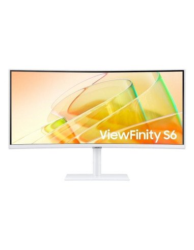 Monitor profesional ultraparonámico curvo samsung viewfinity s6 s34c650tau 34'/ uwqhd/ multimedia/ regulable en altura/ blanco