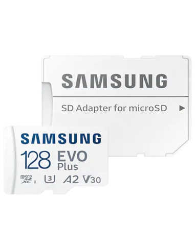 Tarjeta de memoria samsung evo plus 2023 128gb microsd xc con adaptador/ clase 10/ 160mbs