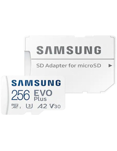 Tarjeta de memoria samsung evo plus 2023 256gb microsd xc con adaptador/ clase 10/ 160mbs