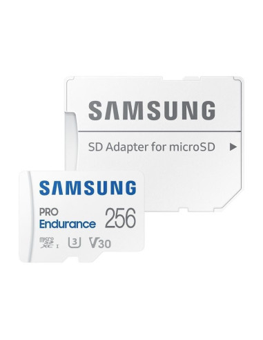 Tarjeta de memoria samsung pro endurance 256gb microsd xc con adaptador/ clase 10/ 100mbs