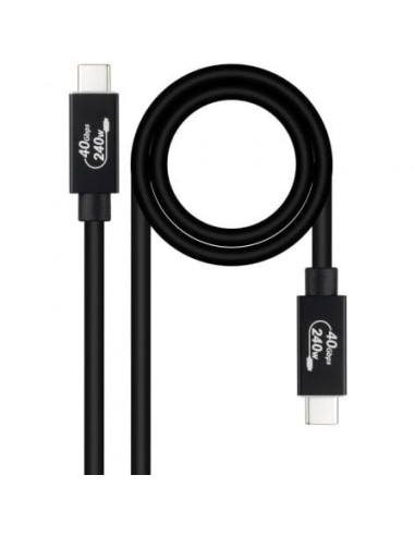 Cable usb 4.0 nanocable 10.01.5002/ usb tipo-c macho - usb tipo-c macho/ hasta 240w/ 40gbps/ 1.8m/ negro