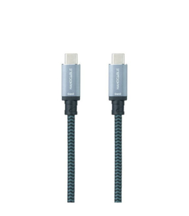 Cable usb 3.1 tipo-c nanocable 10.01.4101-l150-comb/ usb tipo-c macho - usb tipo-c macho/ hasta 100w/ 10gbps/ 1.5m/ gris y negro