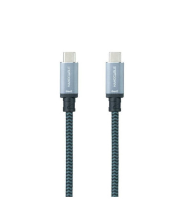 Cable usb 3.2 tipo-c nanocable 10.01.4103-comb/ usb tipo-c macho - usb tipo-c macho/ hasta 100w/ 20gbps/ 3m/ gris y negro
