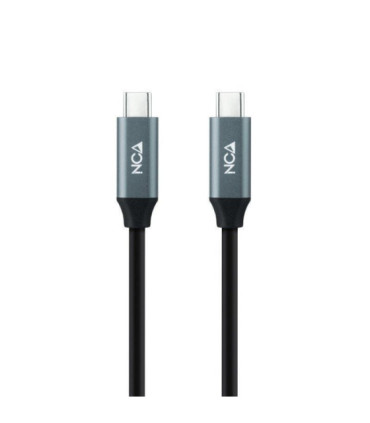Cable usb 3.2 nanocable 10.01.4300/ usb tipo-c macho - usb tipo-c macho/ hasta 100w/ 20gbps/ 50cm/ gris y negro