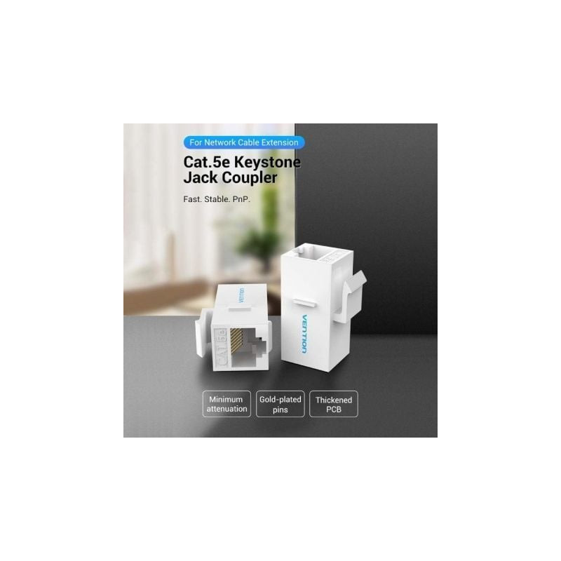Adaptador conector rj45 vdd-b07-w cat5 utp/ rj45 hembra - rj45 hembra/ blanco