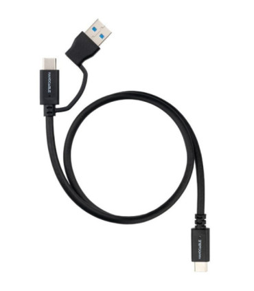 Cable usb 3.2 tipo-c nanocable 10.01.4800/ usb tipo-c macho/ usb macho - usb tipo-c macho/ hasta 60w/ 10gbps/ 50cm/ negro