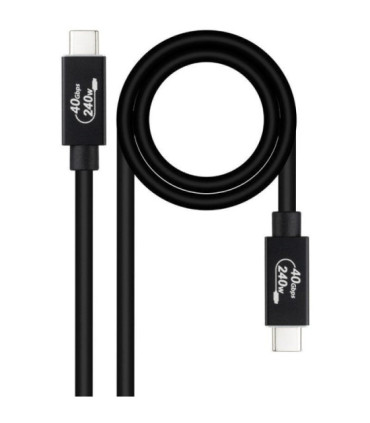 Cable usb 4.0 nanocable 10.01.5001/ usb tipo-c macho - usb tipo-c macho/ hasta 240w/ 40gbps/ 1m/ negro