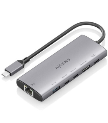 Docking usb tipo-c aisens asuc-6p030-gr/ 1xhdmi 4k/ 1xusb/ 2xusb tipo-c/ 1xrj45/ 1xusb tipo-c pd/ gris