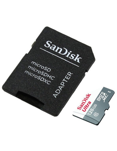 Tarjeta de memoria sandisk ultra 128gb microsd xc con adaptador/ clase 10/ 80mb/s