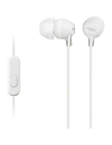 Auriculares intrauditivos sony mdr-ex15ap/ con micrófono/ jack 3.5/ blancos