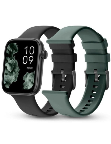 Smartwatch spc smartee duo 2 9650n/ notificaciones/ frecuencia cardíaca/ negro/ incluye correa extra