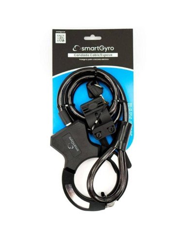 Candado cable/ esposa smartgyro sg27-531 para patinetes y bicicletas/ 16x12x2cm/ cable 120cm