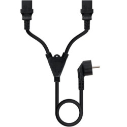 Cable alimentación nanocable 10.22.0100-l300/ schuko macho - 2 x c13 hembra/ 3m/ negro