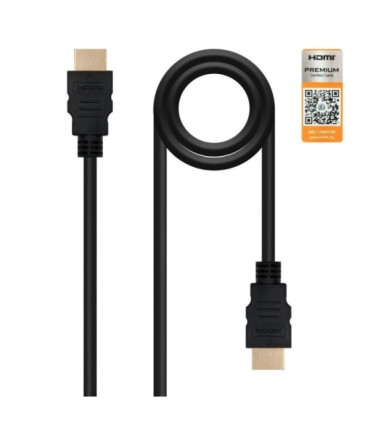 Cable hdmi 2.0 4k nanocable 10.15.3602/ hdmi macho - hdmi macho/ 2m/ certificado/ negro