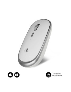 Ratón mini inalámbrico subblim wireless mini/ hasta 1600 dpi/ plata