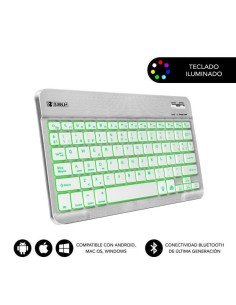 Teclado compacto inalámbrico por bluetooth subblim smart backlit/ plata