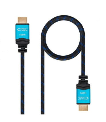 Cable hdmi 2.0 4k nanocable 10.15.3705/ hdmi macho - hdmi macho/ 5m/ negro/ azul