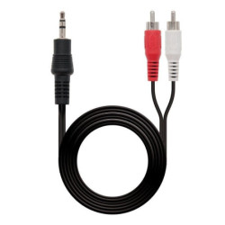 Cable estéreo nanocable 10.24.0301/ jack 3.5 macho - rca macho/ 1.5m/ negro