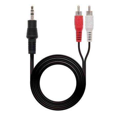 Cable estéreo nanocable 10.24.0301/ jack 3.5 macho - rca macho/ 1.5m/ negro