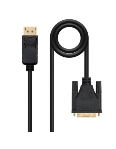 Cable conversor nanocable 10.15.4502/ displayport macho - dvi macho/ 2m/ negro