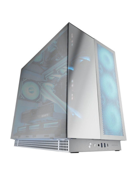 Caja gaming torre mars gaming mc-nova3/ blanca y plateada