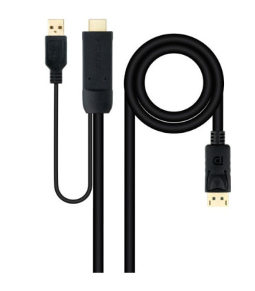 Cable conversor nanocable 10.15.4352/ hdmi macho - displayport macho/ 1.8m/ negro