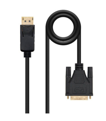 Cable conversor nanocable 10.15.4502/ displayport macho - dvi macho/ 2m/ negro