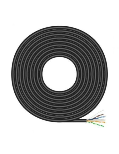 Bobina de cable rj45 para exteriores utp awg23 aisens a135-0676 cat.6/ 305m/ impermeable/ negro