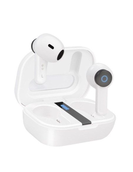 Auriculares bluetooth tooq bender tqbwh-0031w con estuche de carga/ autonomía 4h/ blancos