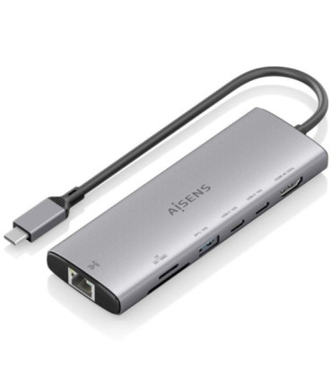 Docking usb tipo-c aisens asuc-7p032-gr/ 1xhdmi 4k/ 1xusb/ 2xusb tipo-c/ 1xrj45/ 1xlector tarjetas/ gris