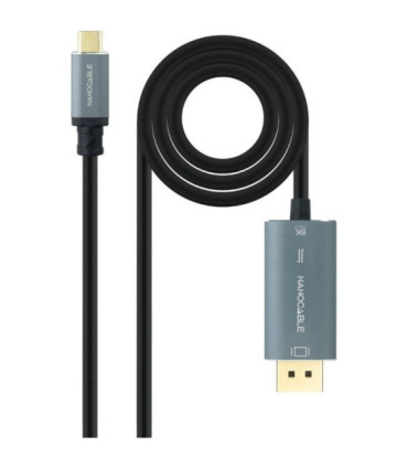 Cable conversor nanocable 10.15.5022/ usb tipo-c macho - displayport macho/ 2m/ negro