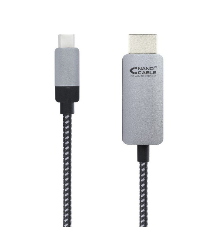 Cable conversor nanocable 10.15.5102/ usb tipo-c macho - hdmi macho/ 1.8m/ negro