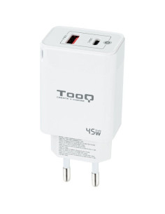 Cargador gan de pared tooq tqwc-ganqcpd45wt/ 1xusb tipo-c/ 1xusb/ 45w