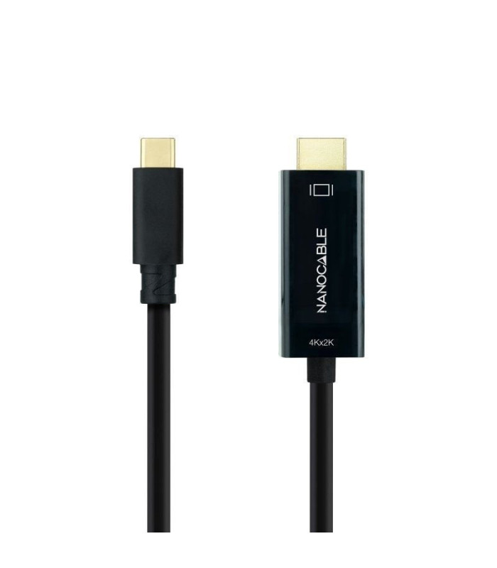 Cable conversor nanocable 10.15.5133/ usb tipo-c macho - hdmi macho/ 3m/ negro