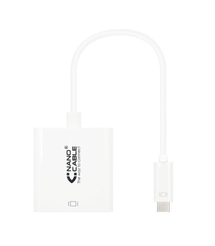 Conversor nanocable 10.16.4103/ usb tipo-c macho - dvi-d (24+1) hembra/ 15cm/ blanco