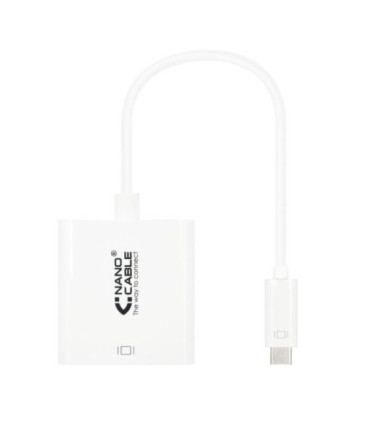 Conversor nanocable 10.16.4103/ usb tipo-c macho - dvi-d (24+1) hembra/ 15cm/ blanco