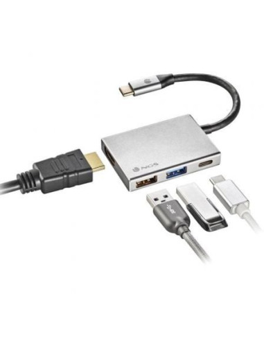 Docking usb tipo-c ngs wonderdock4/ 2xusb/ 1xusb-tipo-c pd/ 1xhdmi/ gris