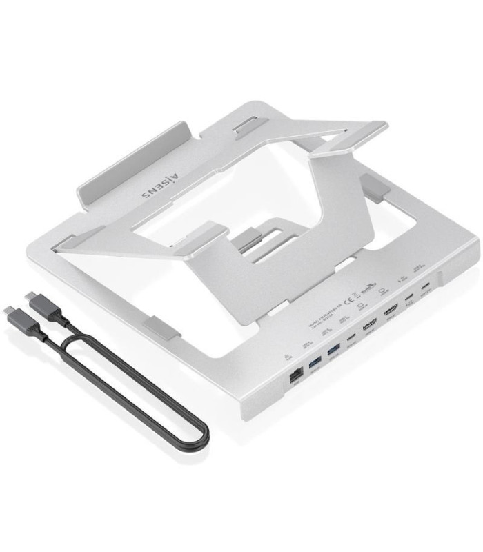 Soporte de sobremesa - docking usb tipo-c aisens asuc-7p046-gr/ 2xusb/ 1xusb tipo-c/ 2xhdmi/ 1xrj45/ 1xusb tipo-c pd/ gris