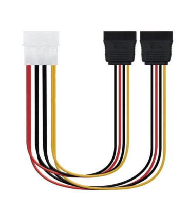 Cable duplicador de alimentación nanocable 10.19.0101-oem/ molex macho - 2x sata hembra/ 20cm