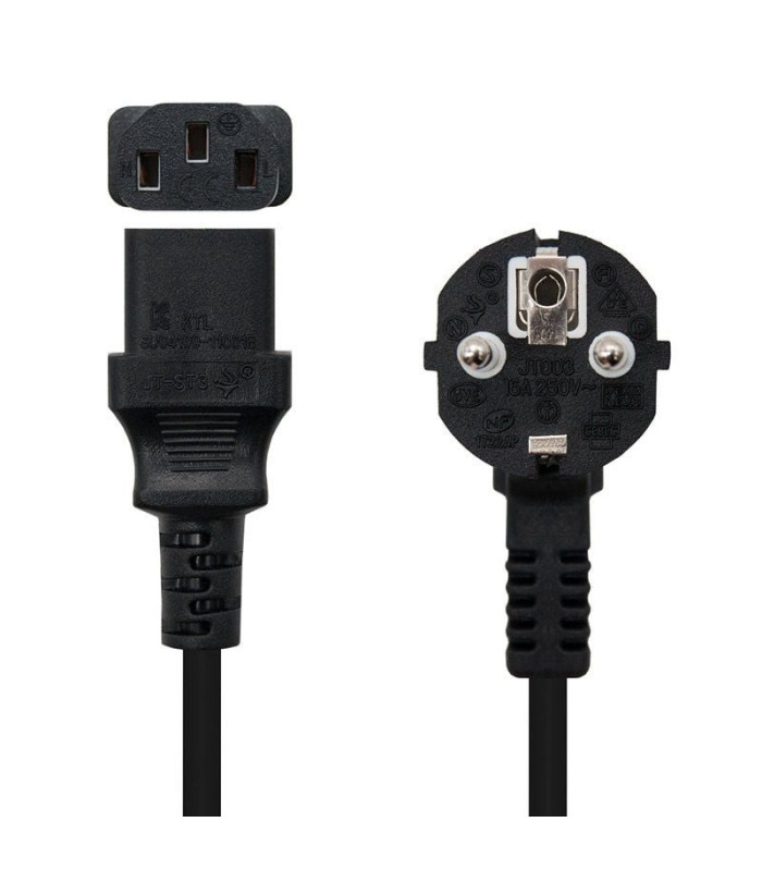 Cable alimentación nanocable 10.22.0103/ schuko macho - c13 hembra/ 3m/ negro